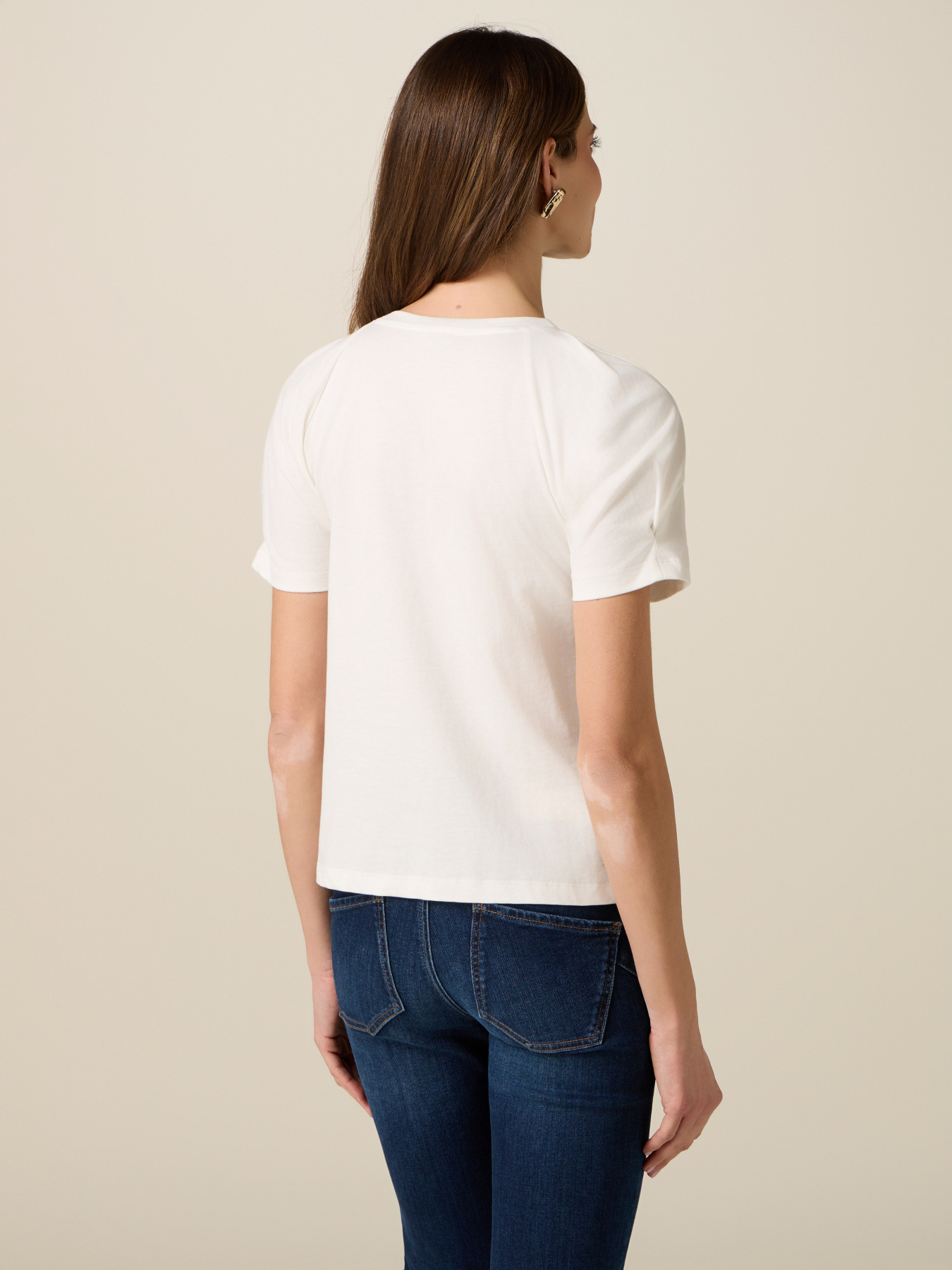 Cotton t-shirt with stone settings image number 1