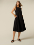 Vestito flared misto lino con collana image number 0