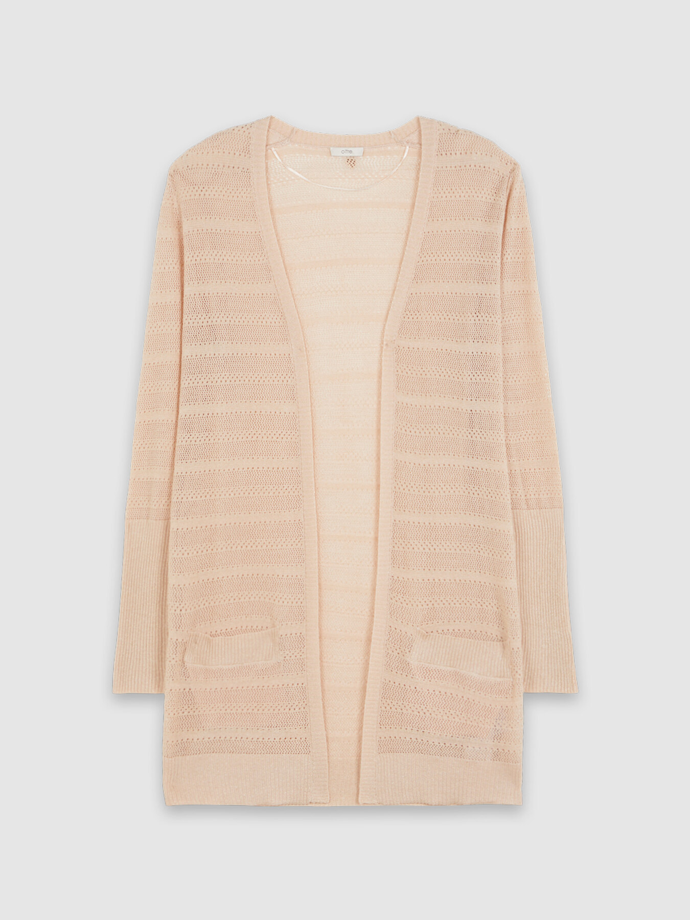 Langer Cardigan mit Lochmuster image number 3