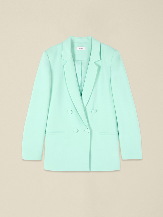 Blazer crois&eacute; en tissu cr&ecirc;pe