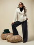 Hooded faux sheepskin jacket image number 3