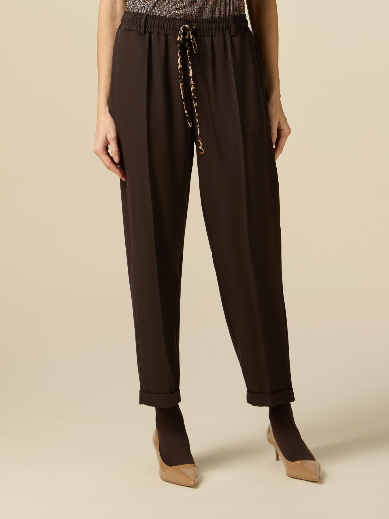 Joggers with animal print ribbon image number 3