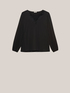 Blusa bimaterica con pizzo image number 3
