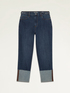 Eco-friendly cropped jeans with oversized turn-ups image number 4