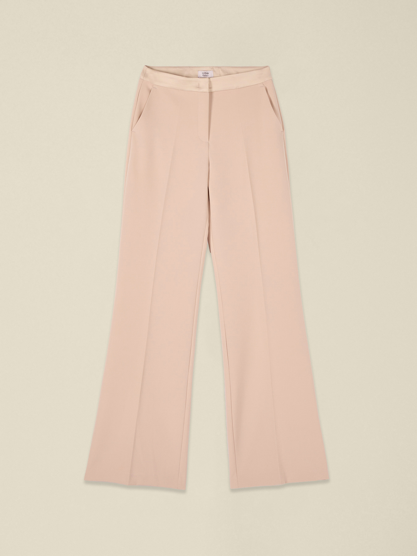Wide-leg trousers with satin trim image number 4