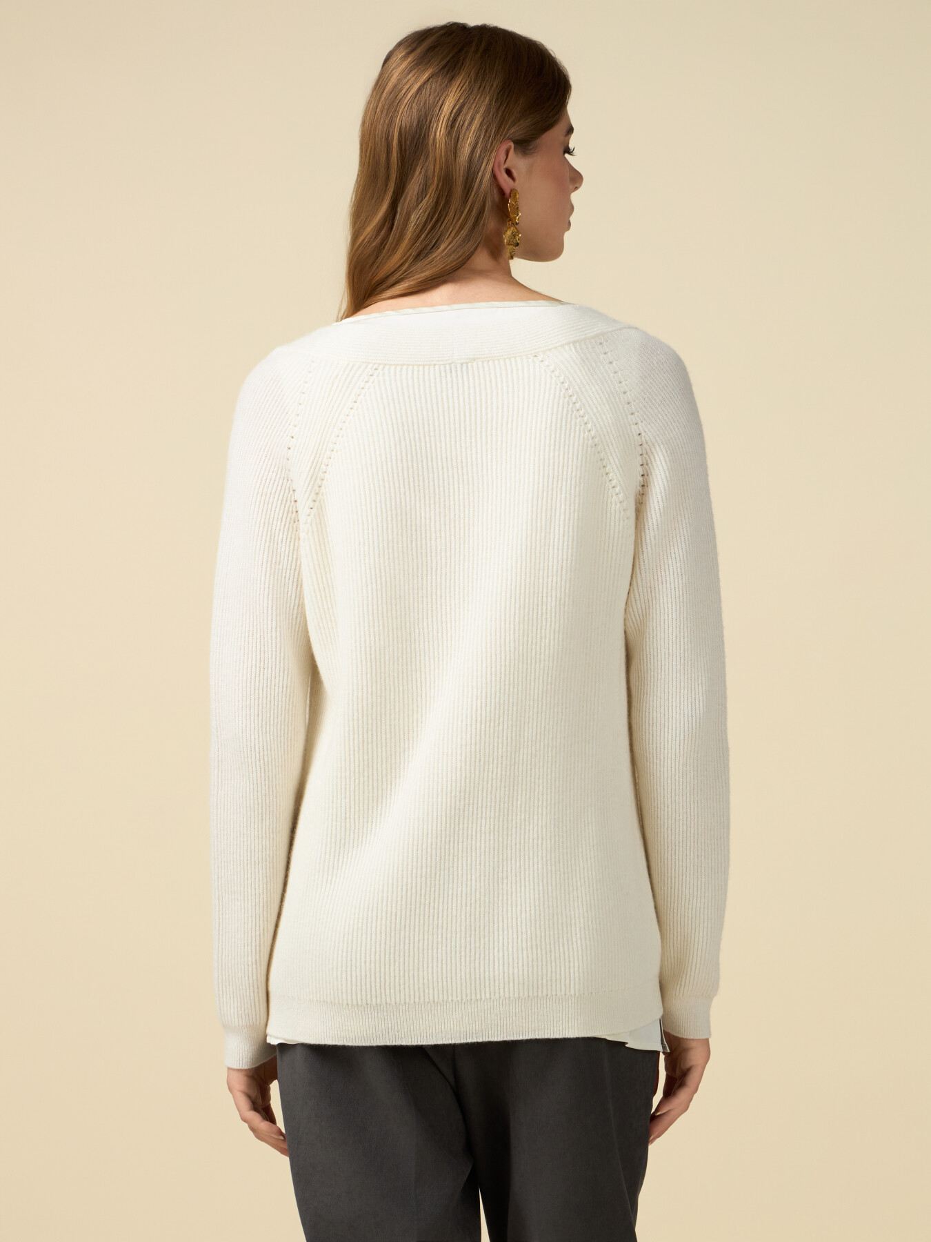 Maglia misto lana con top in raso image number 1