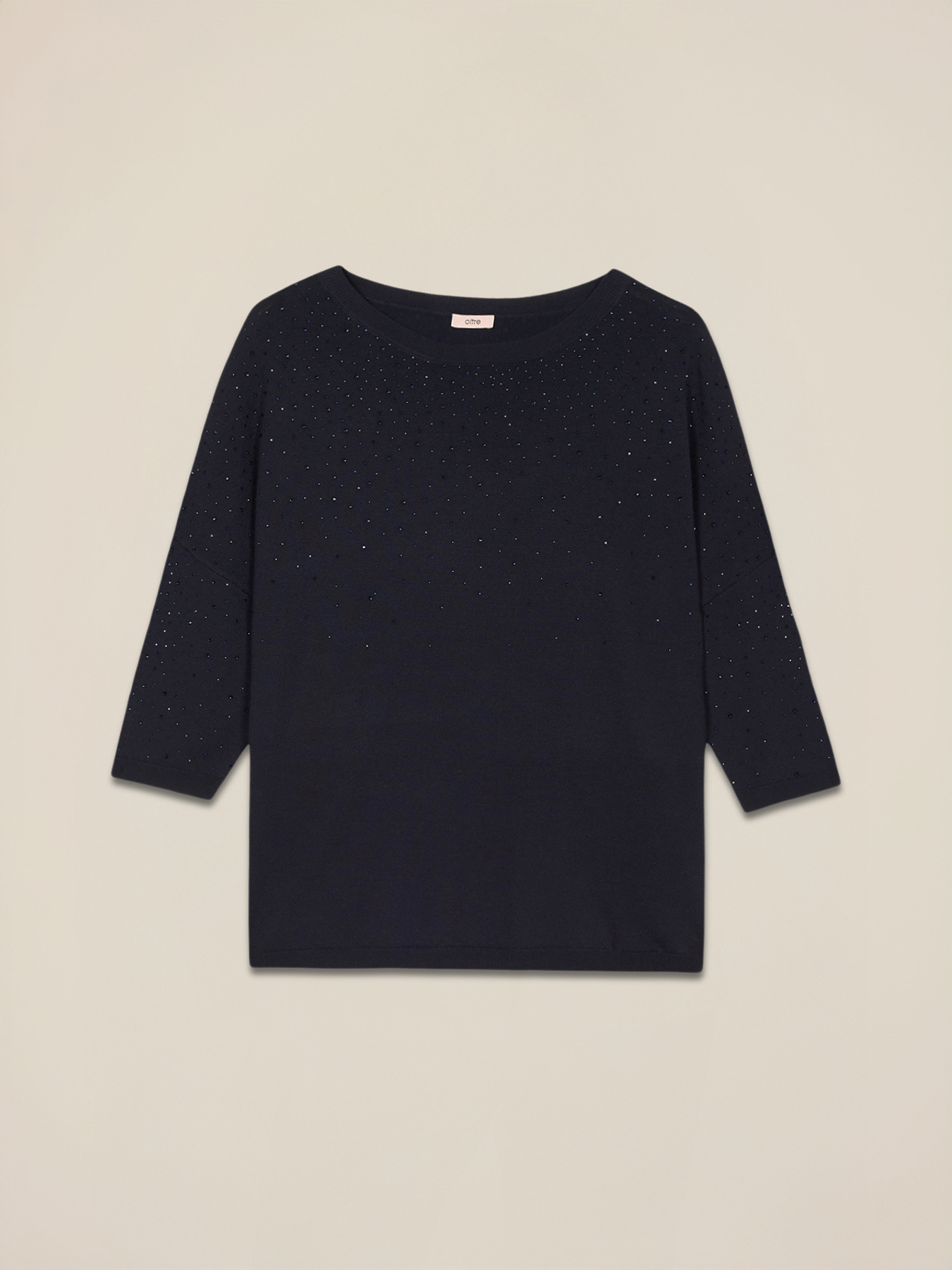 Sweater with a shower of studs/rhinestones image number 3