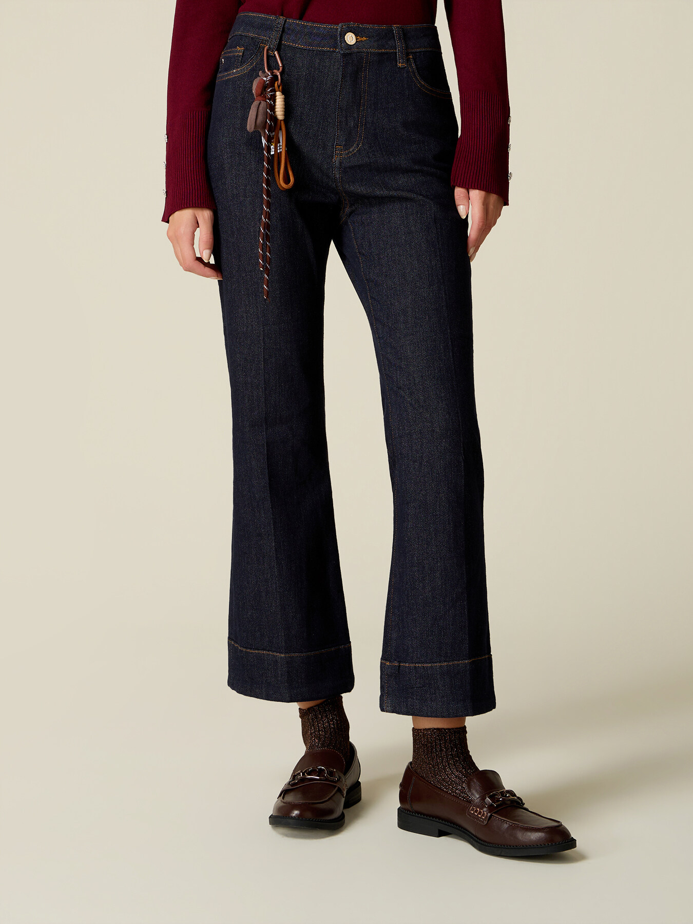 Flare rise jeans with charm image number 3