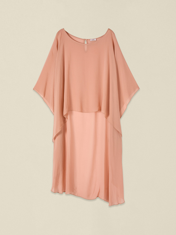 Poncho din cr&ecirc;pe de chine de viscoză