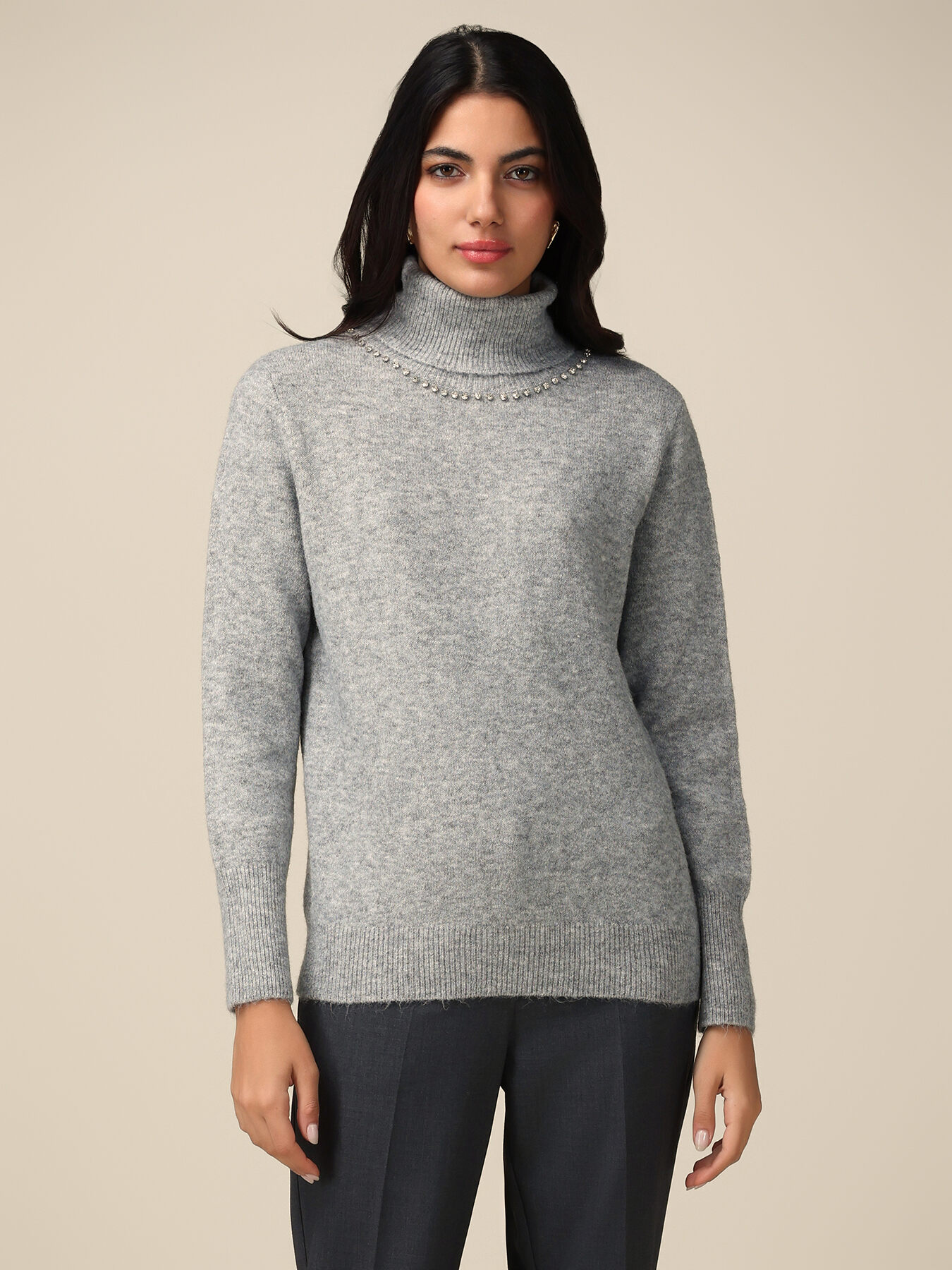 Embellished turtleneck sweater image number 0