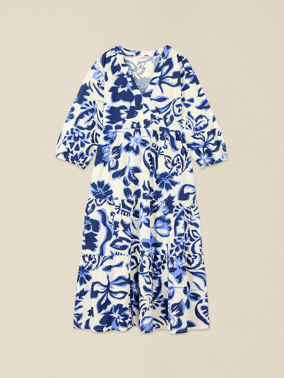 Long cotton dress with print
