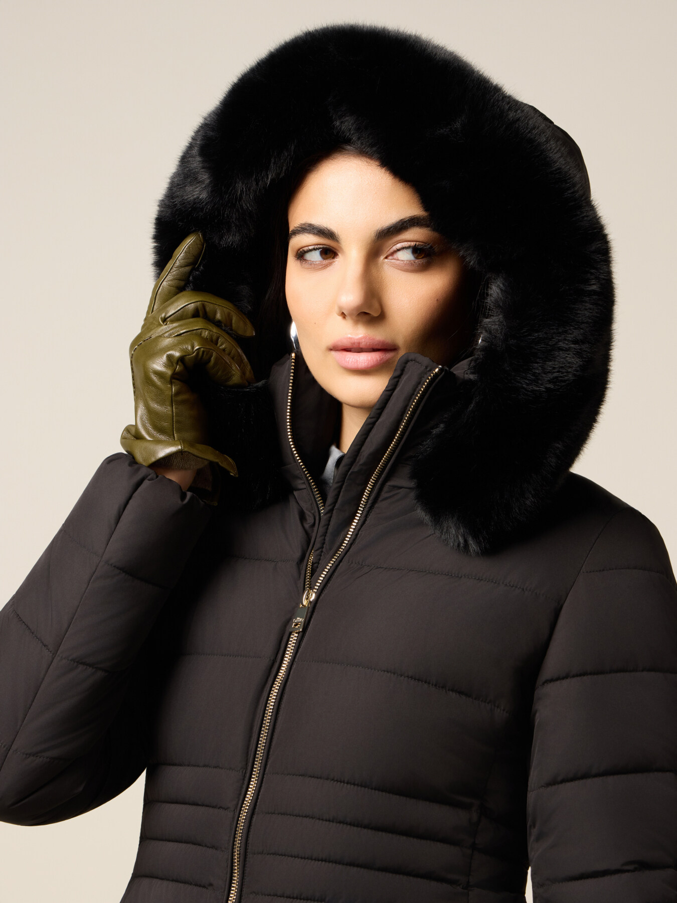 Midi down jacket with hood image number 2