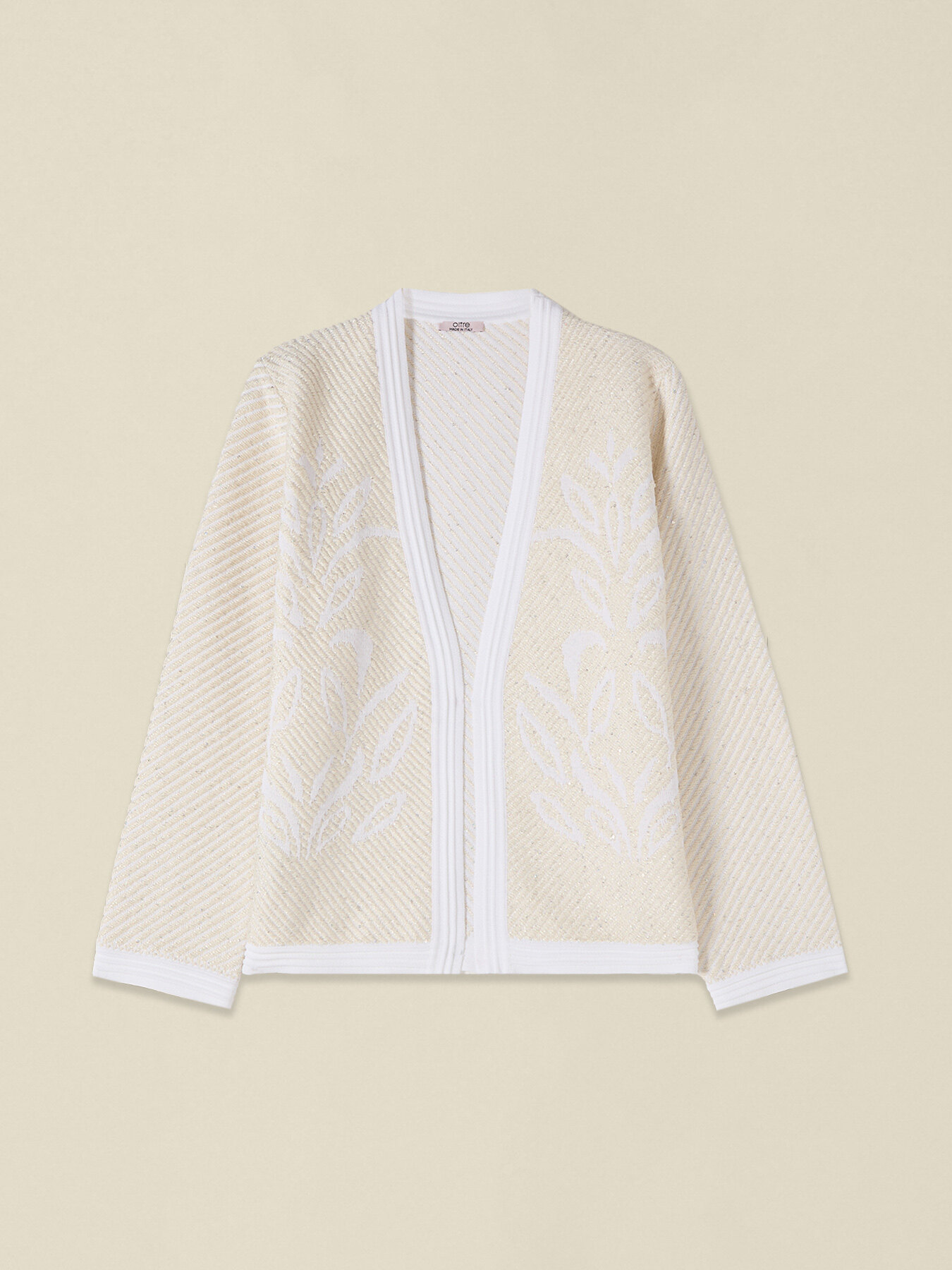 Cardigan effetto stuoia con micro paillettes image number 3