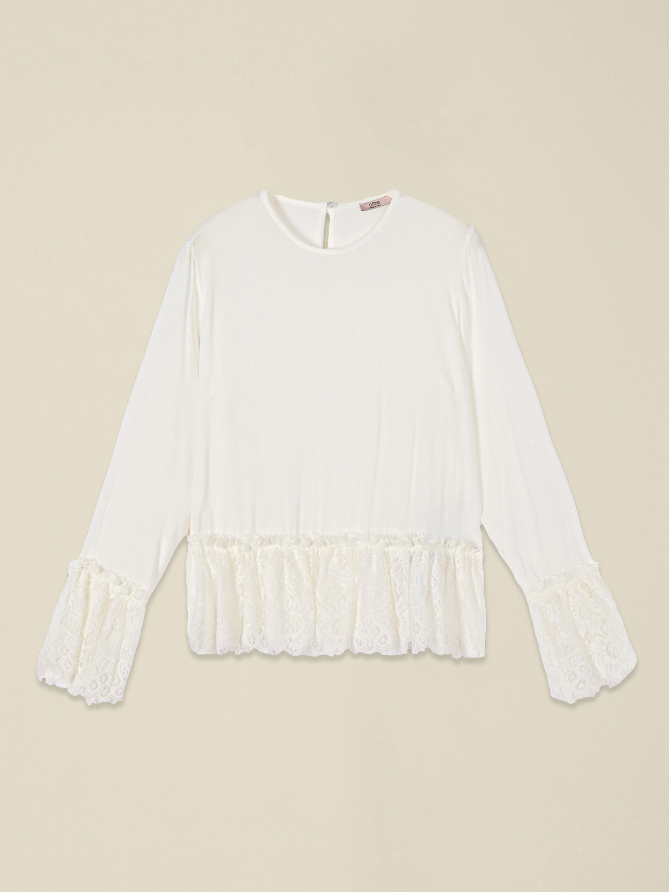 Viscose blouse with lace details image number 3