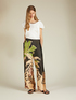 Pantalon cropped motif tropical feuillage image number 0