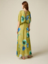 Langes Kleid aus Seidenmischung mit Muster image number 1