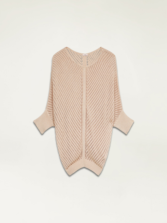 Lurex blend sweater with openwork