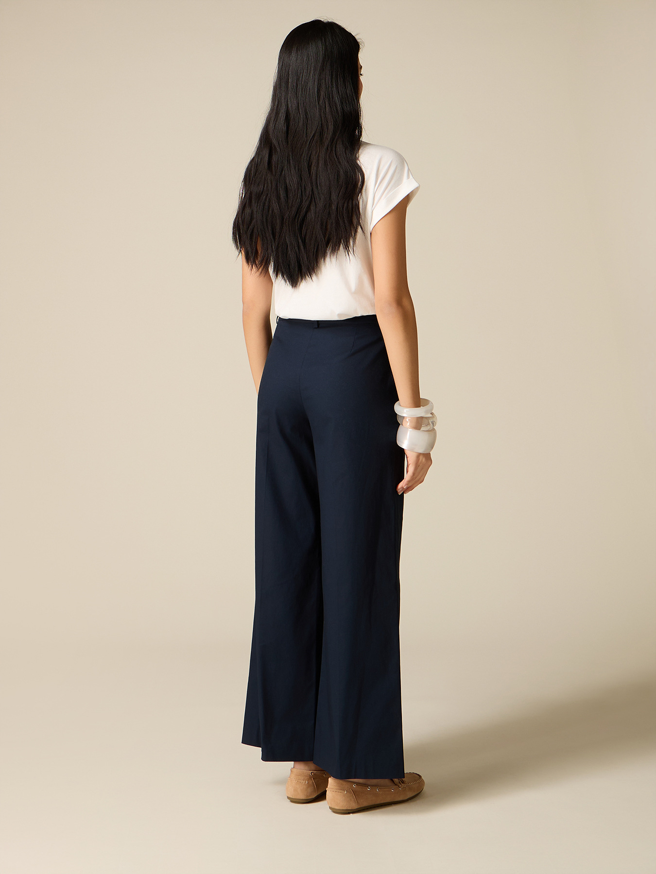 Cotton blend palazzo pants image number 1