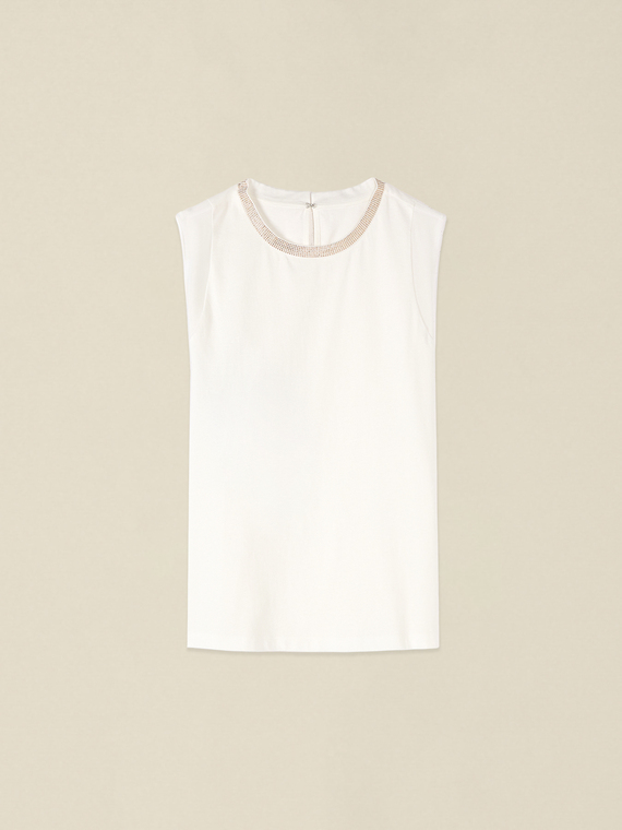 Jersey top with crystals