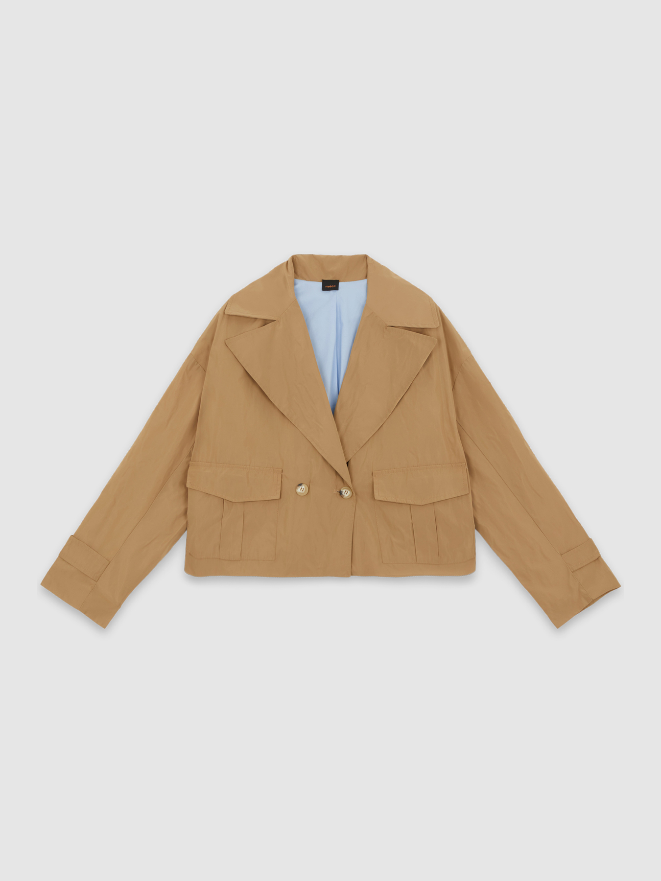 Dual fabric mini trench coat image number 2