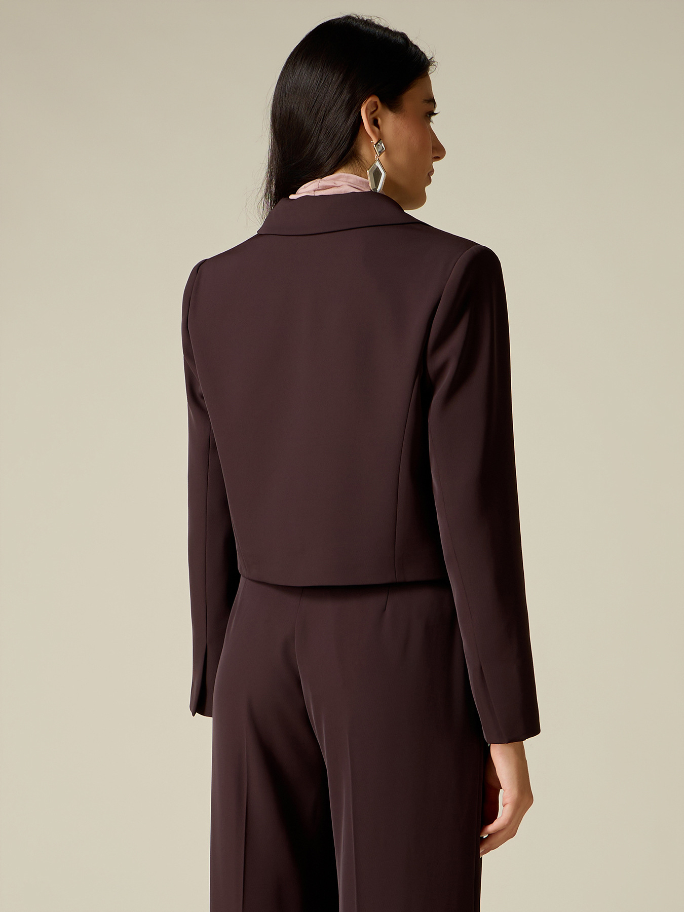 Double-breasted cropped blazer image number 1
