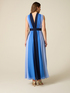 Long color block dress image number 1