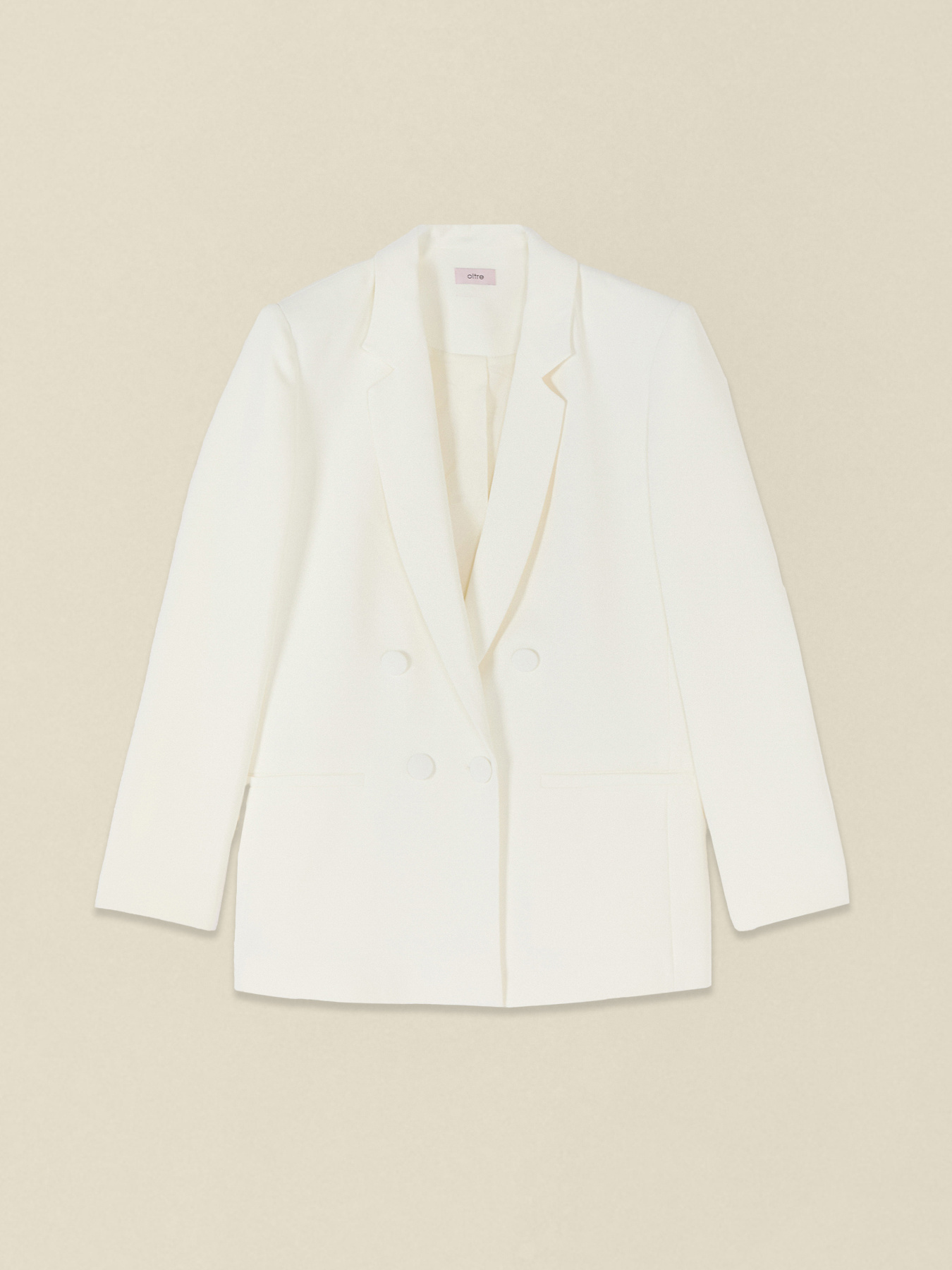 Double-breasted blazer in crepe fabric image number 3