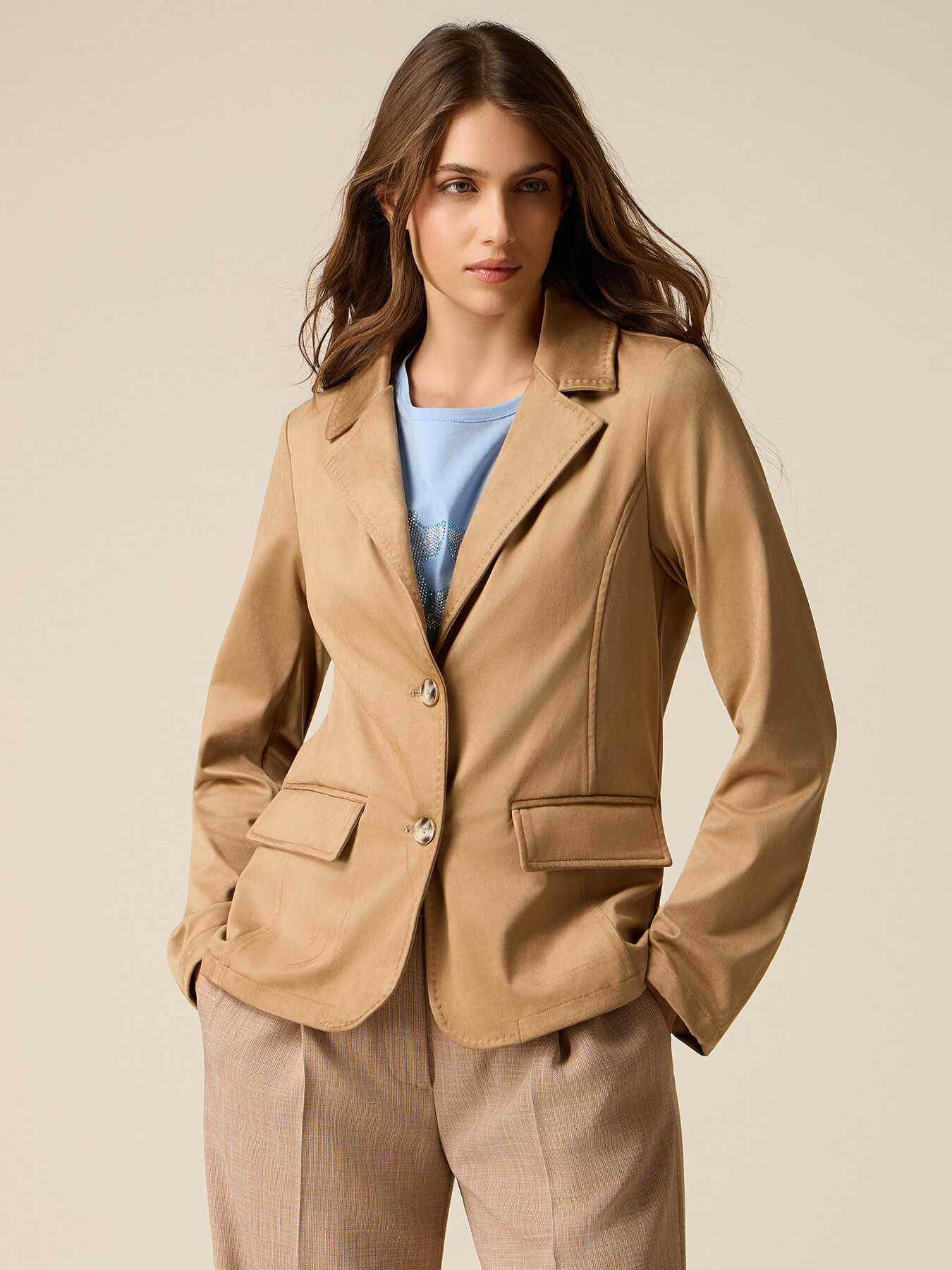 Jacke in Nubukleder-Optik image number 1