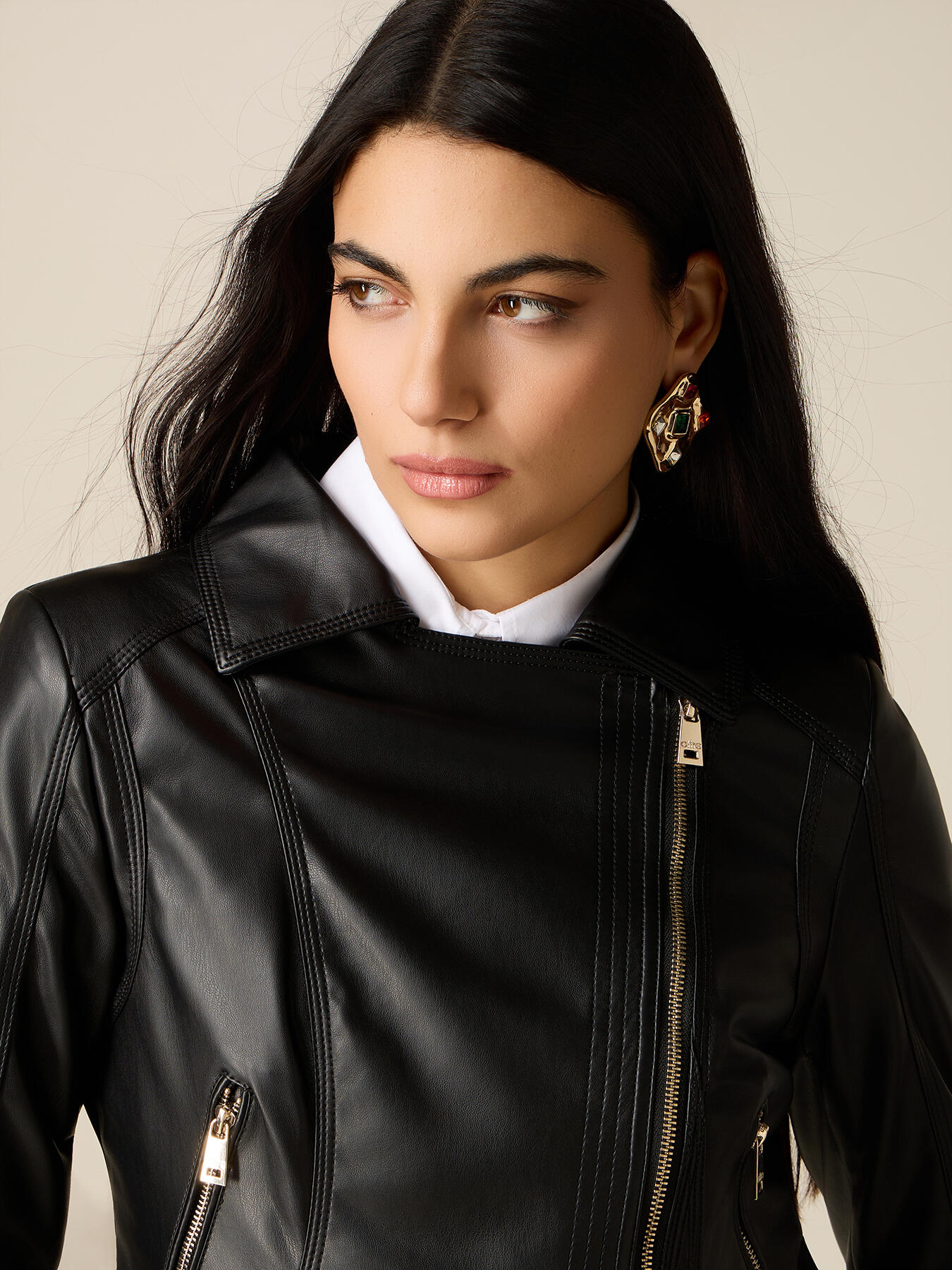 Cropped biker jacket image number 2