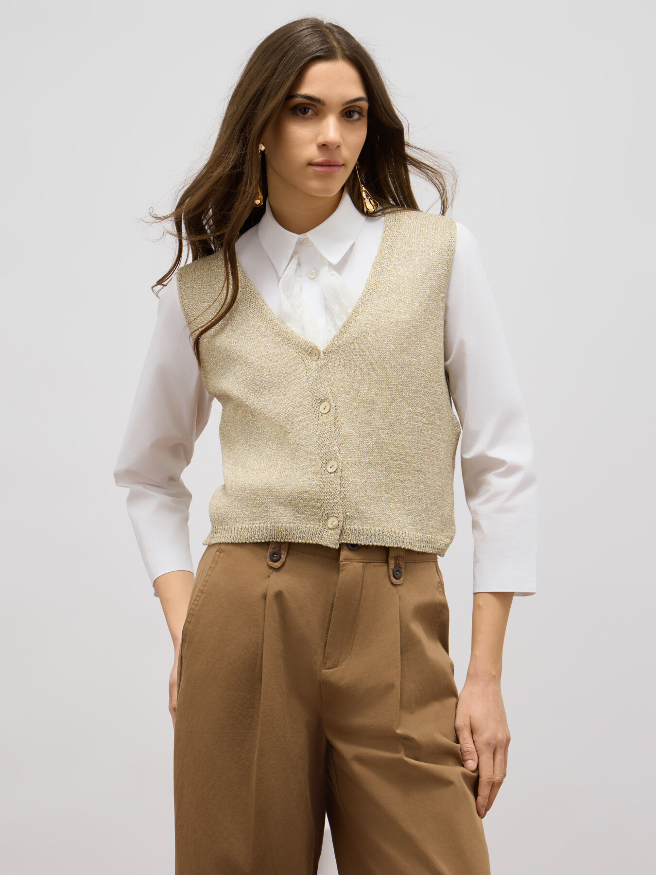 Cardigan en maille fine sans manches image number 0