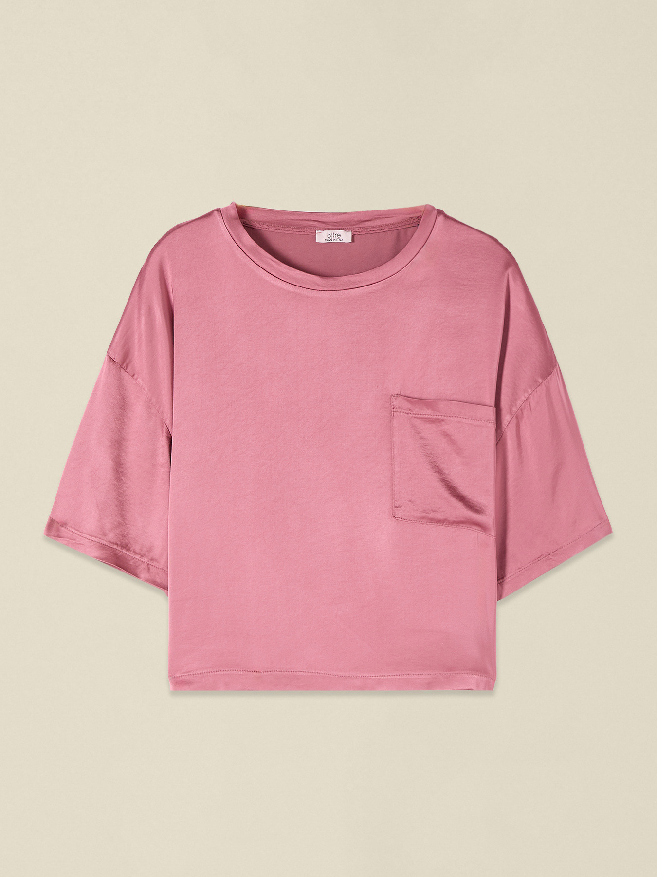 Blusa boxy in raso di viscosa image number 3