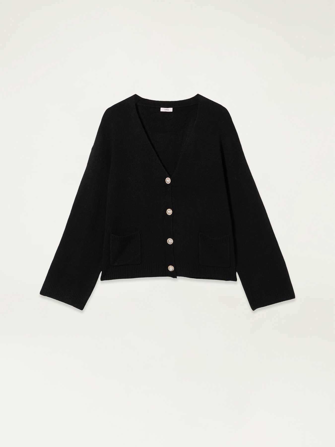 Cardigan misto lana con bottoni gioiello image number 3