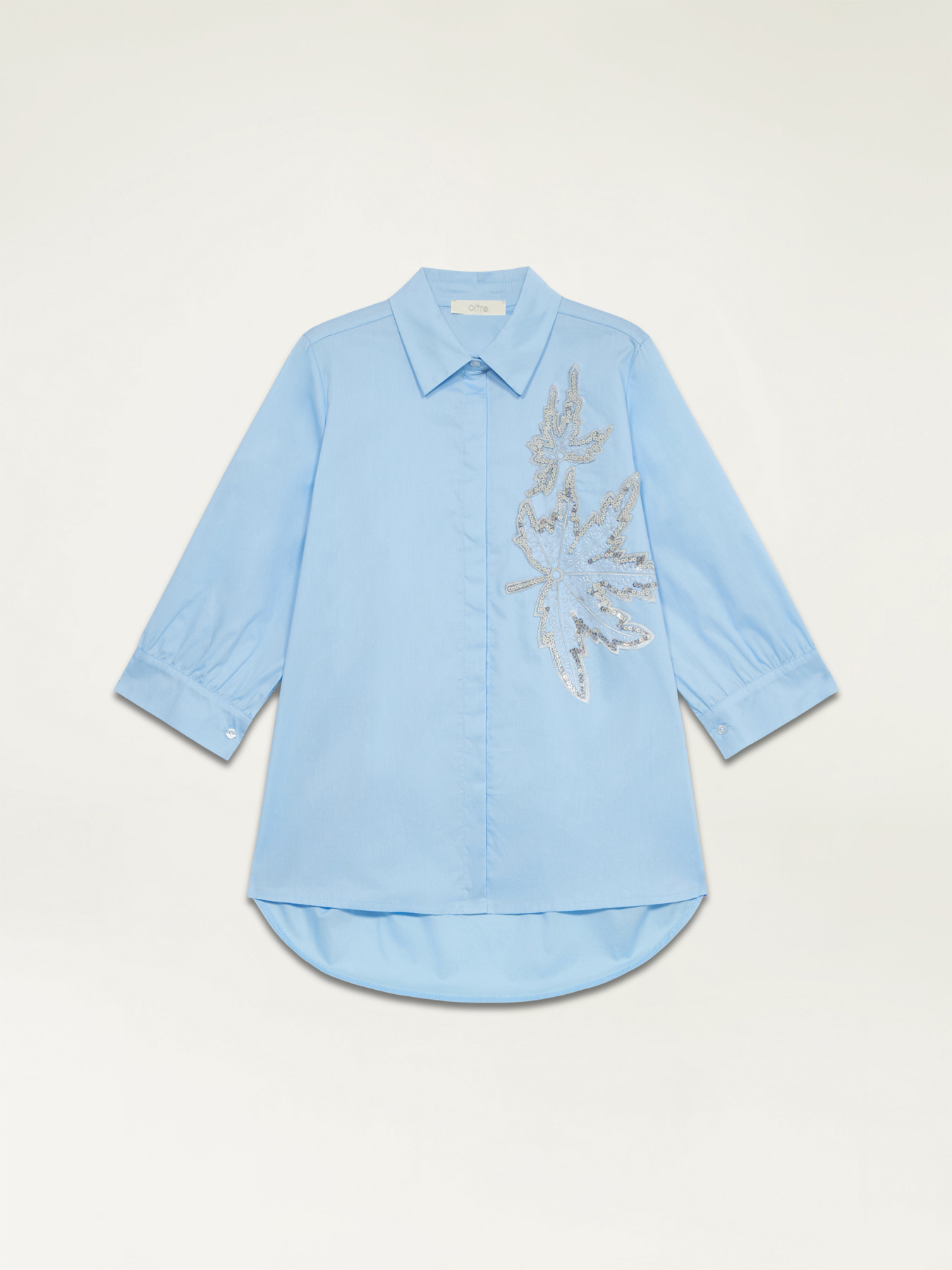 Oversized shirt with jewel patch image number 3