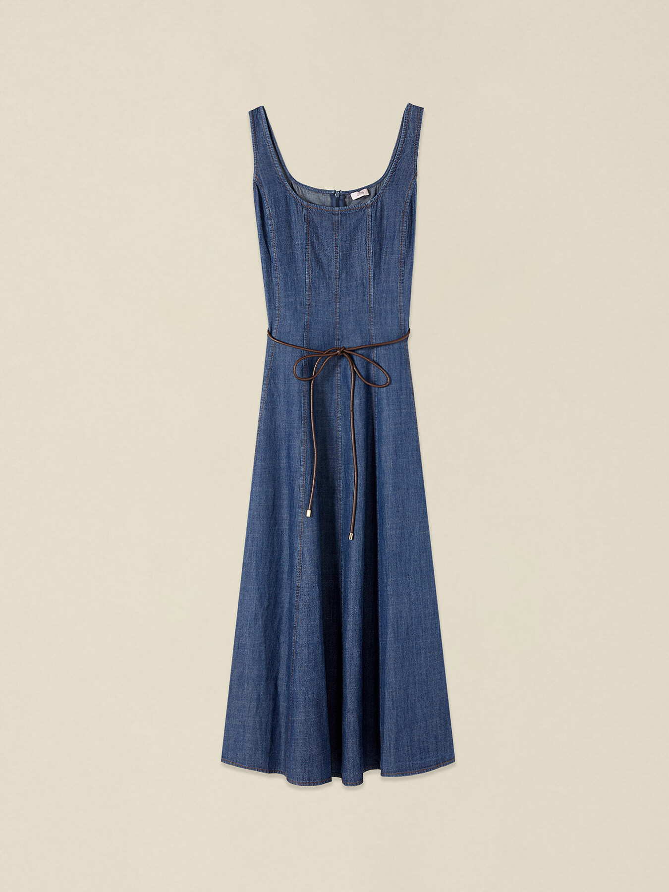 Rochie lungă fără m&acirc;neci cu efect denim image number 3