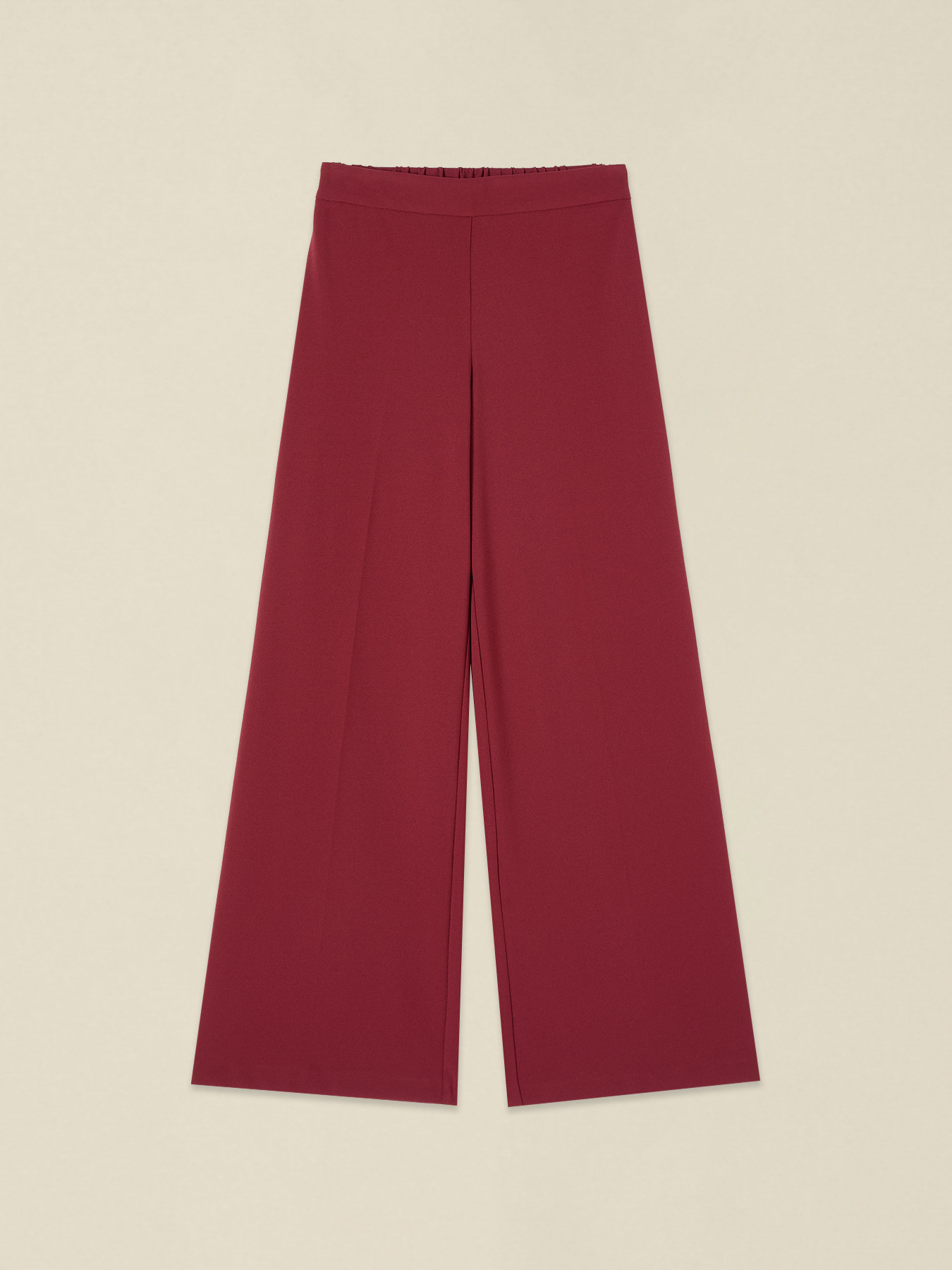 Wide-leg palazzo pants in crepe fabric image number 4