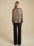 Bluse mit Animal-Print und Chenille-B&uuml;ndchen image number 1