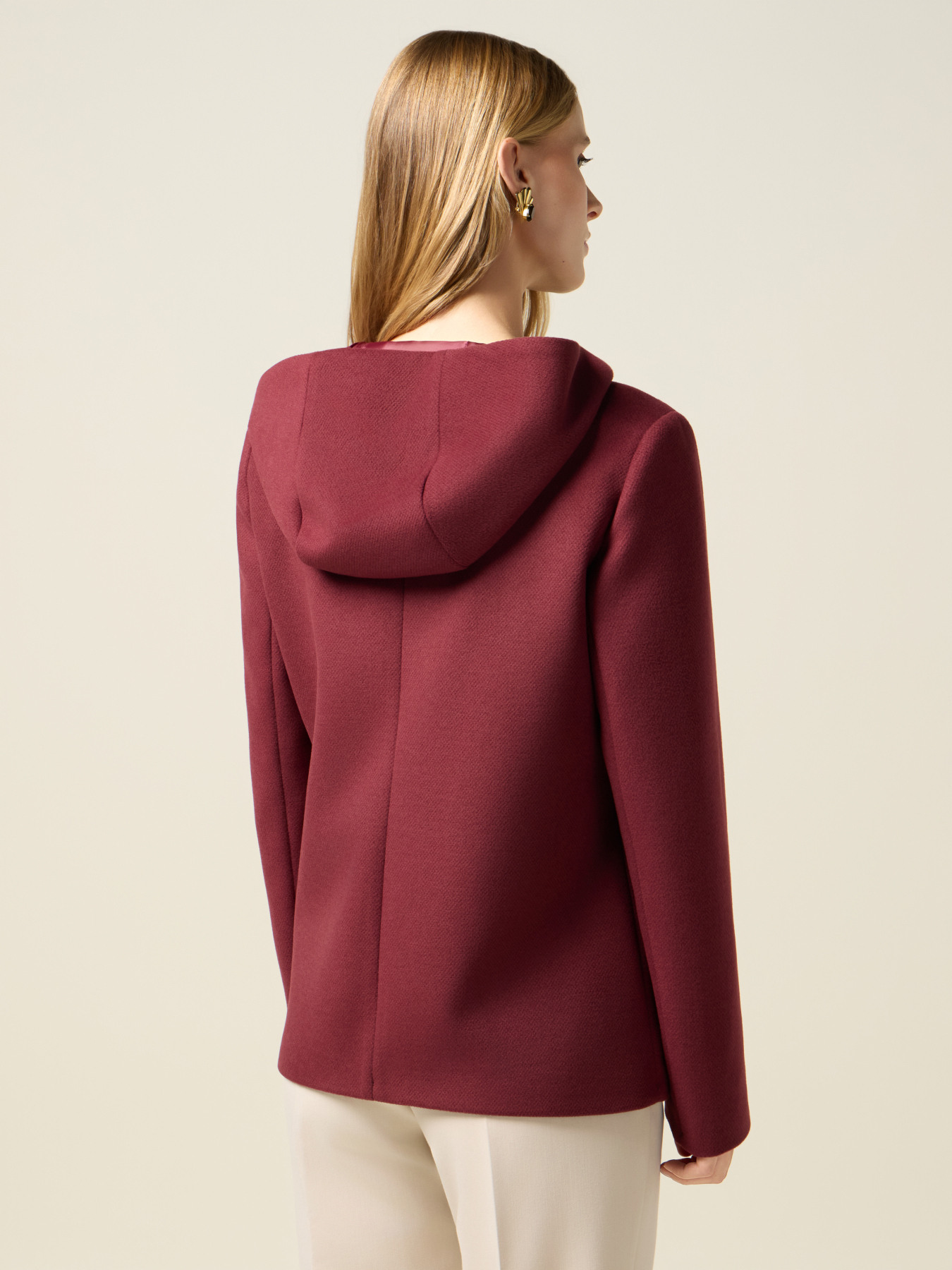 Short coat with hood and zip image number 1