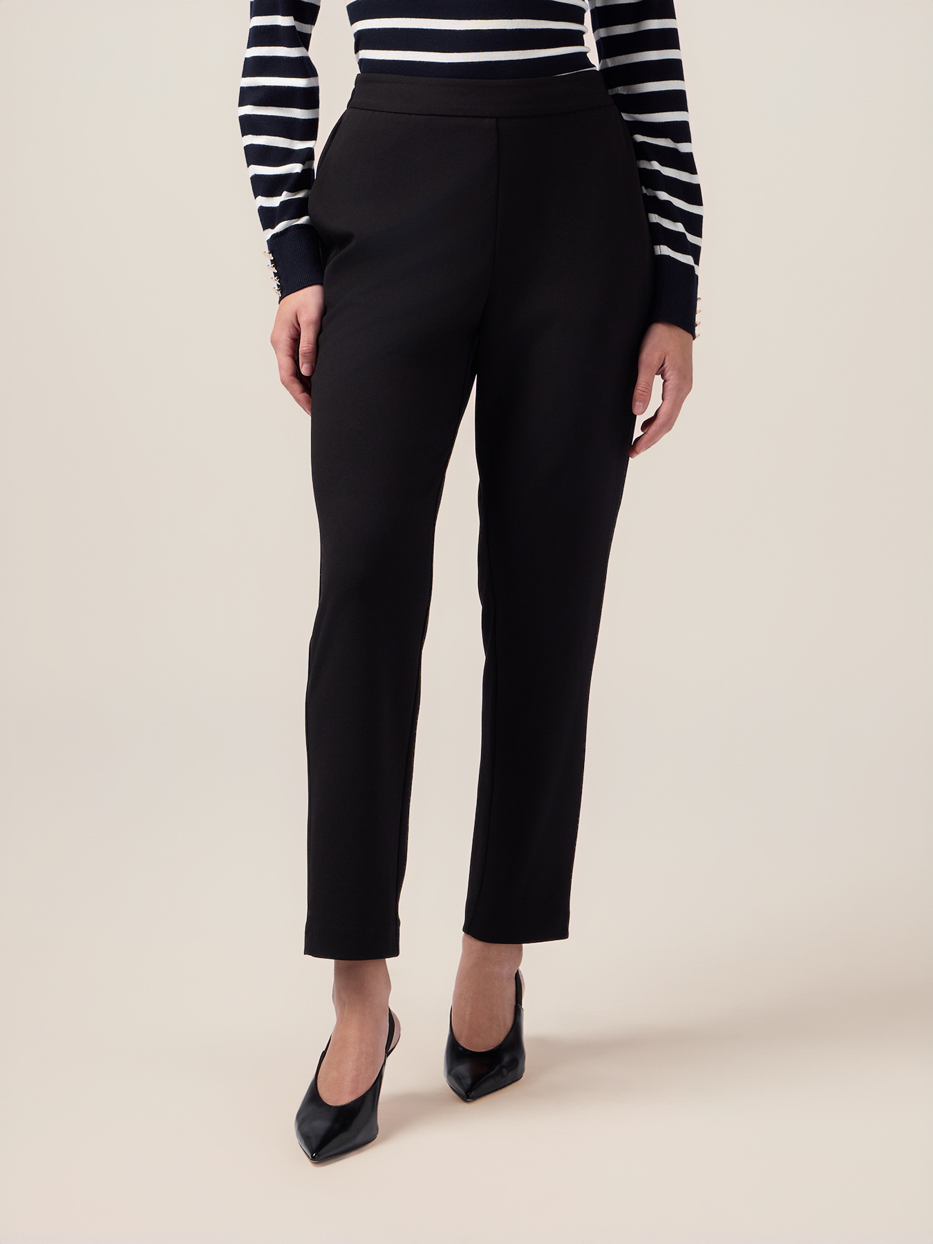 Jogger pants in scuba crepe fabric image number 3