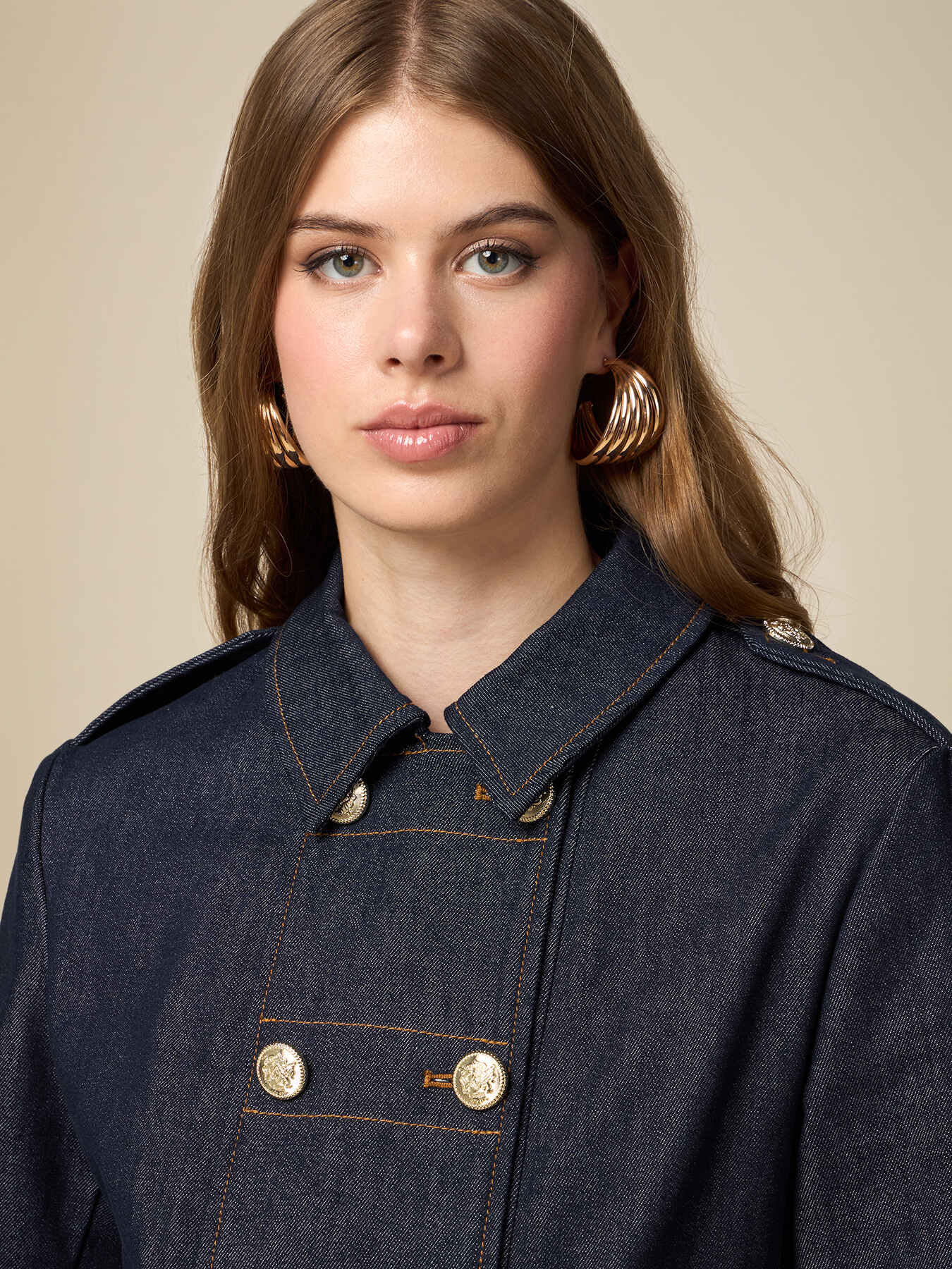 Denim trucker jacket with bows image number 2