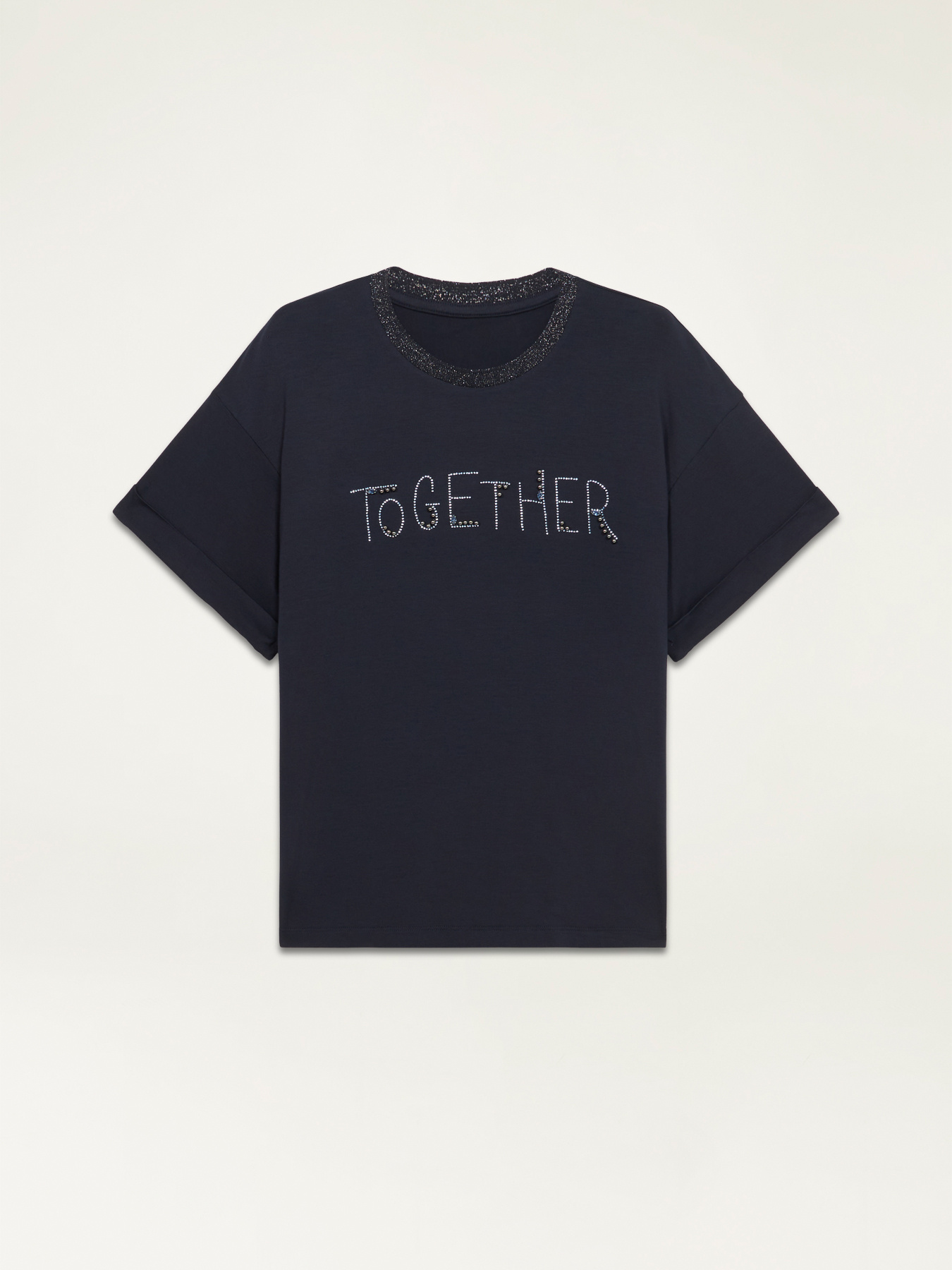 T-Shirt mit Strass und eingefassten Schmucksteinen image number 3