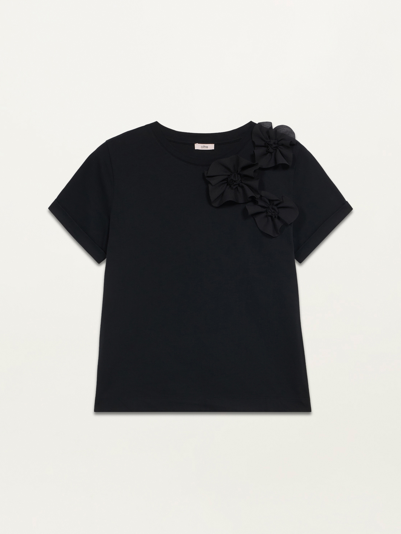 Tricou cu flori aplicate image number 3