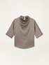 Satin turtleneck blouse image number 0