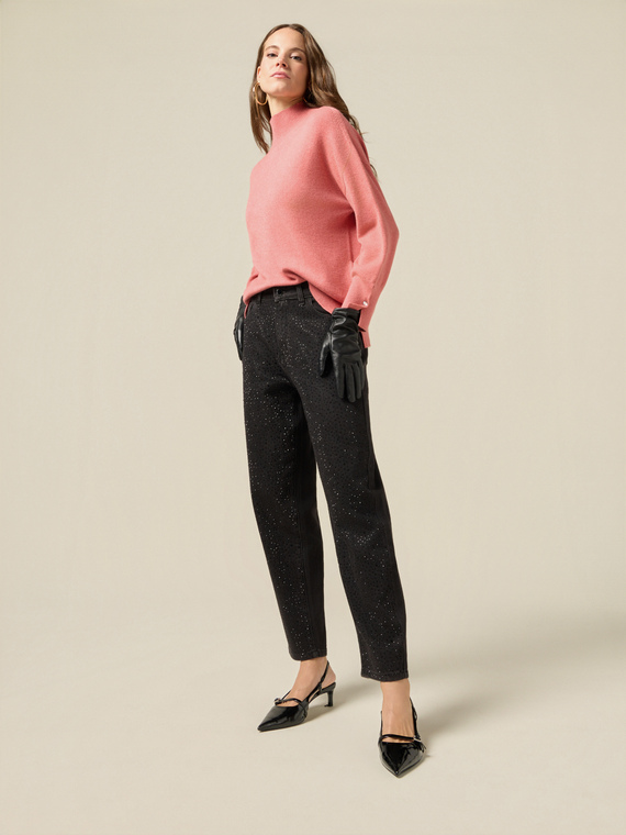 Jeans boyslim con microcristales