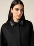 Mixed wool coat with jewel collar image number 2
