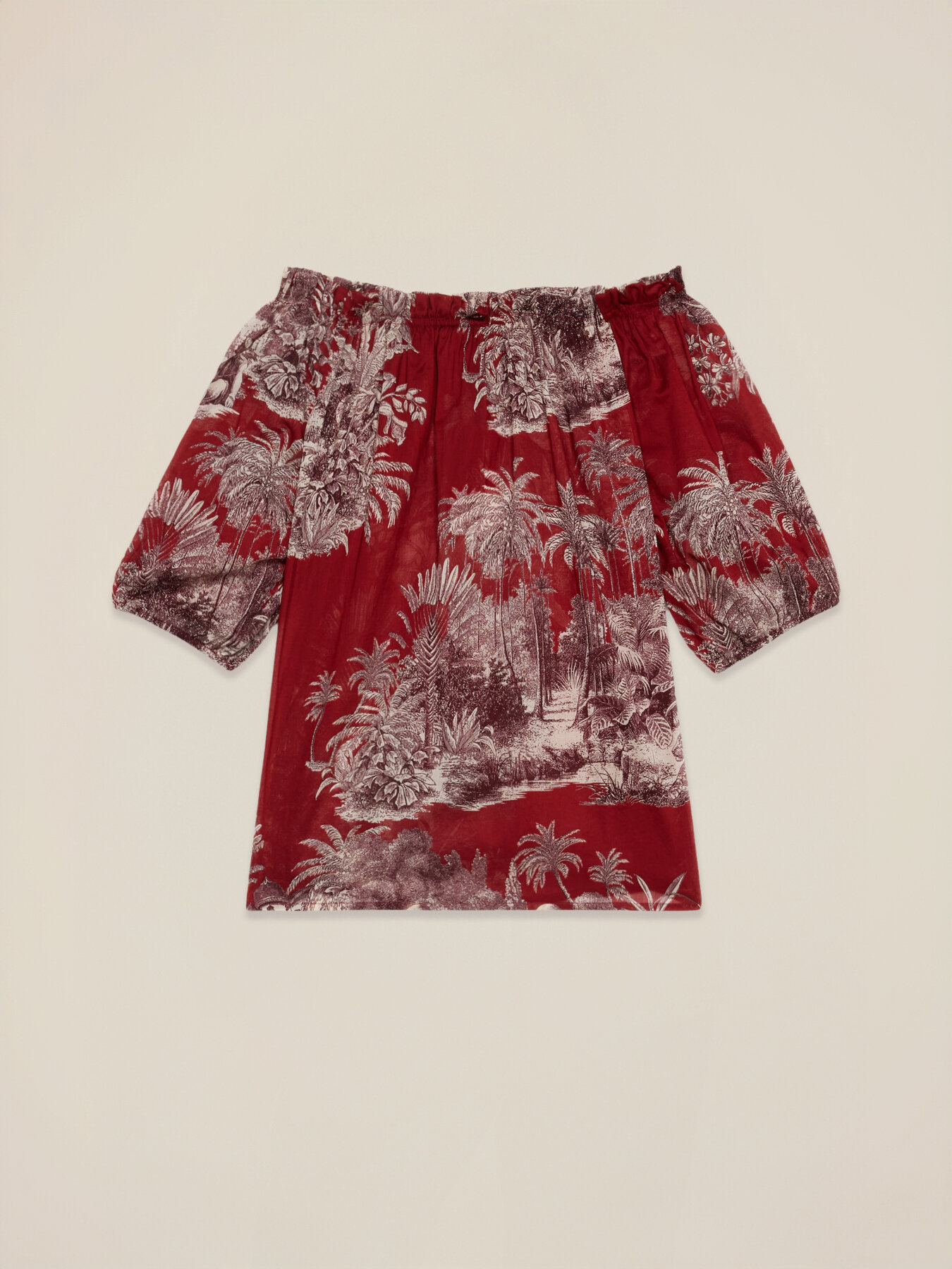 Schulterfreie Bluse mit Muster image number 3