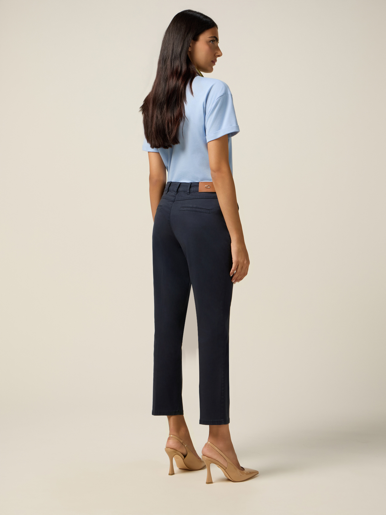 Pantaloni chinos din bumbac-lyocell image number 1