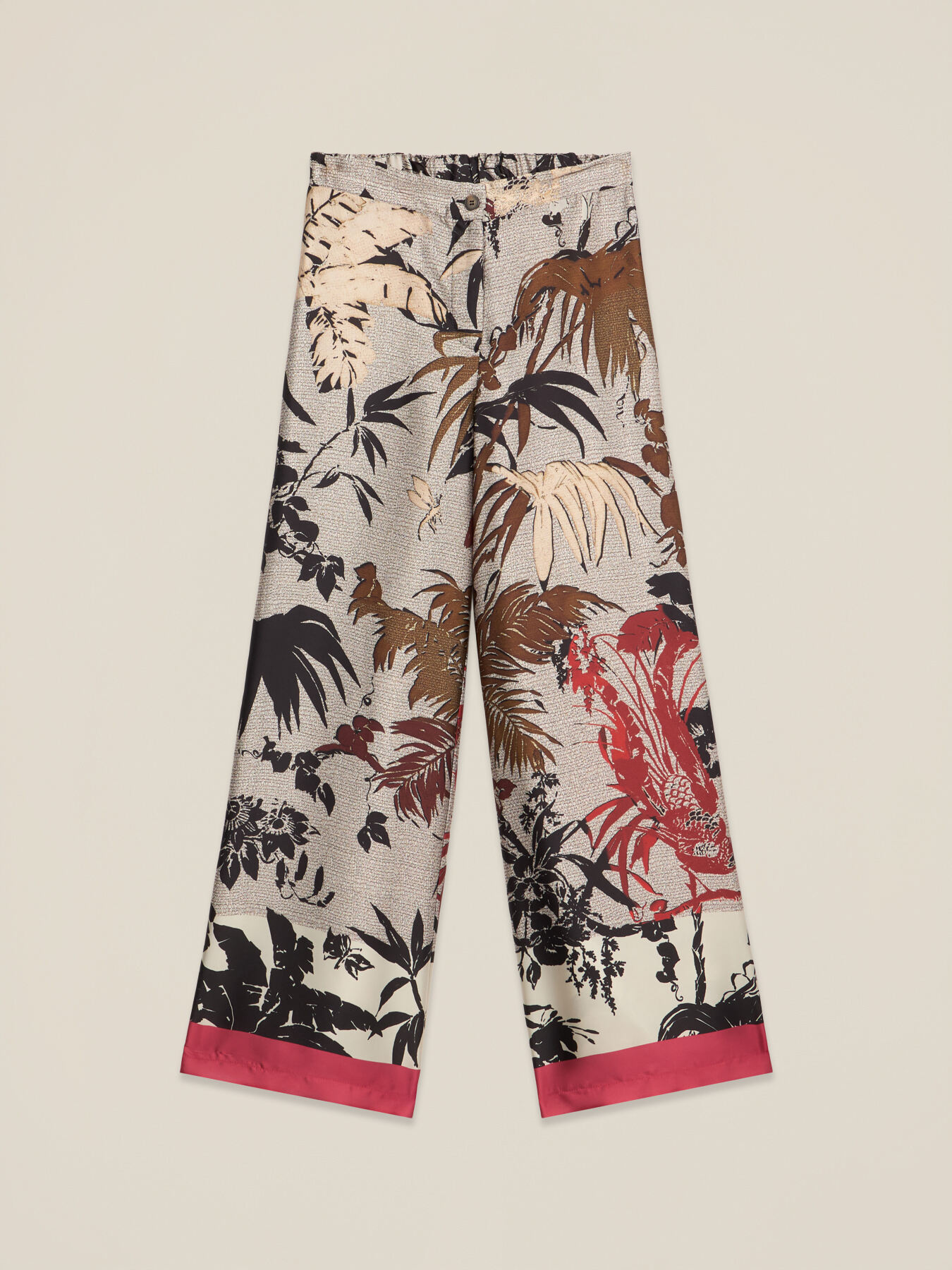 Patterned satin palazzo pants image number 4