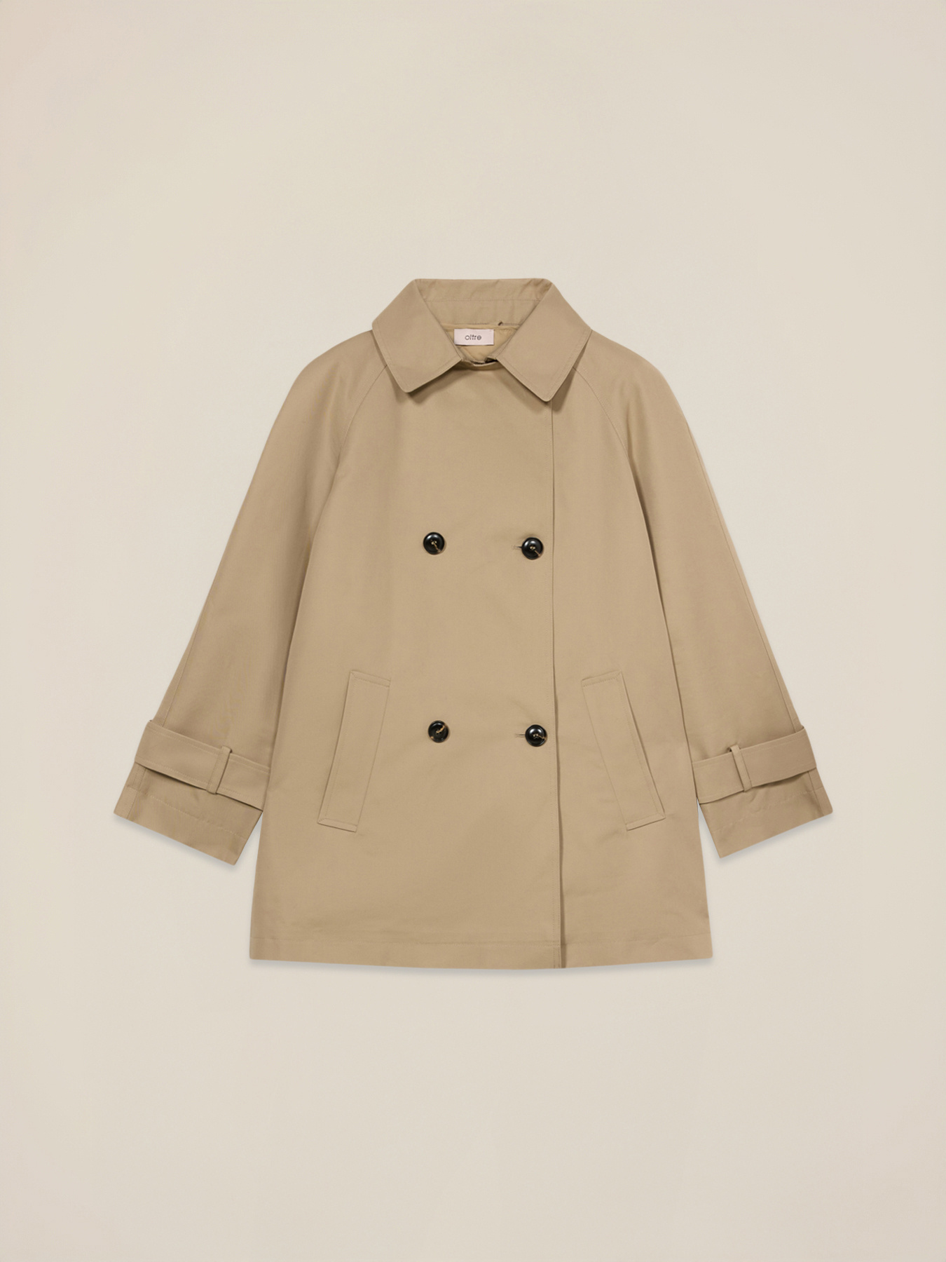 Double-breasted midi trench coat in cotton blend image number 4