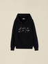Hooded sweater with jewel embroidery image number 3