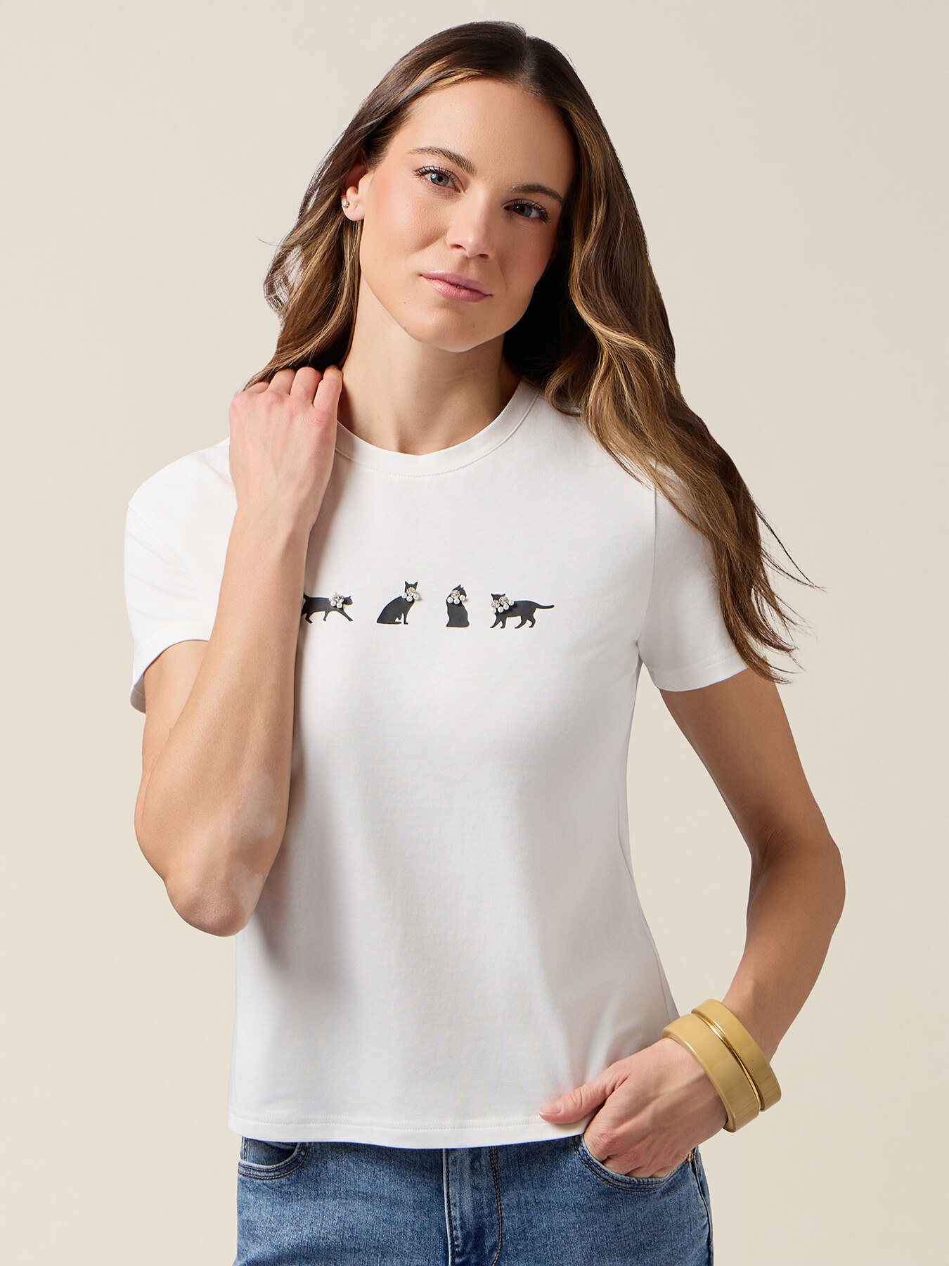 T-shirt avec impression et applications image number 0